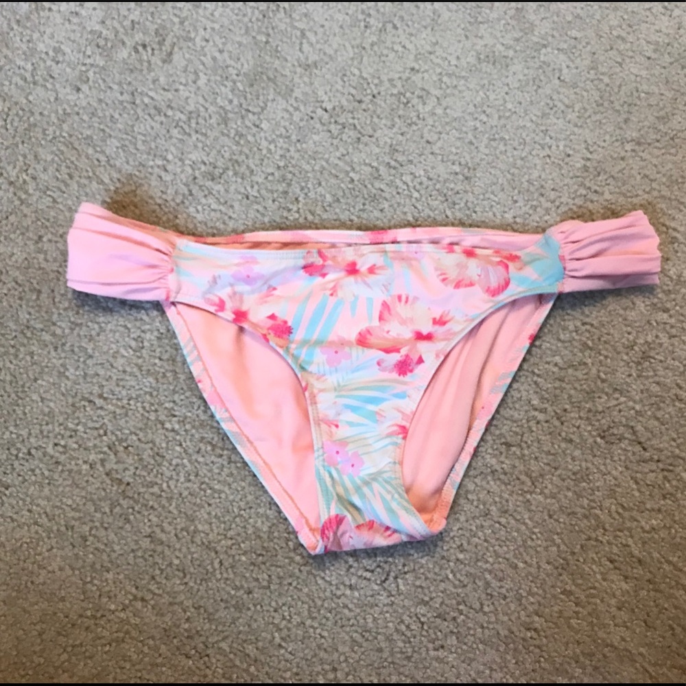 Pink floral bikini bottoms